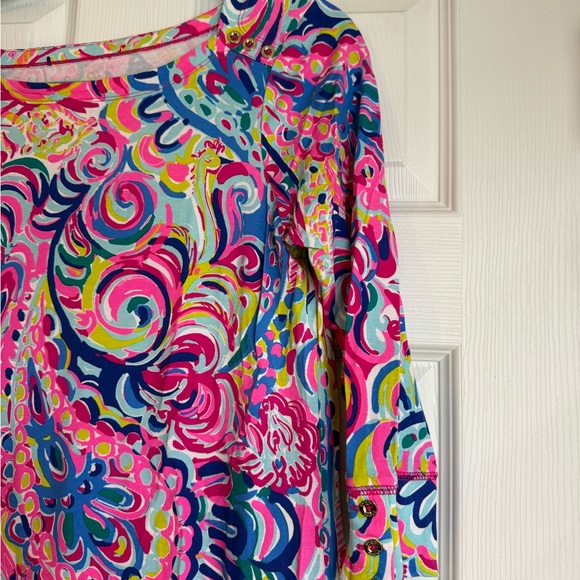 Lilly Pulitzer Pink, Blue & Green Paisley Top - Picture 2 of 3